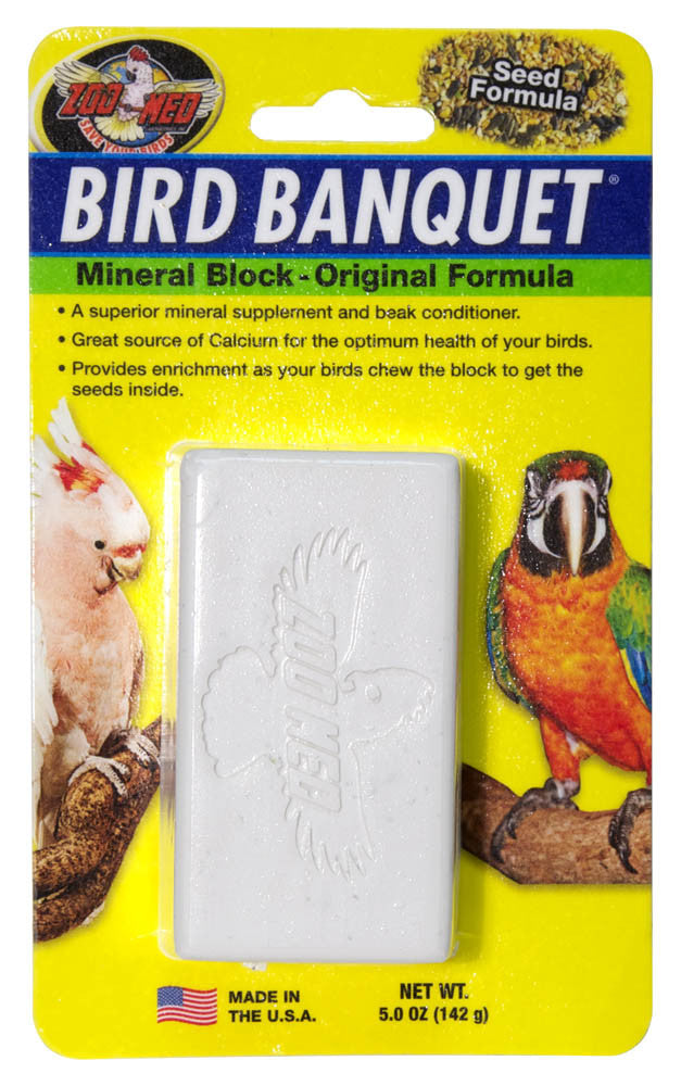Zoo Med Bird Banquet Original Seed Formula Mineral Block White 5oz 1ct LG