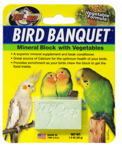 Zoo Med Bird Banquet Vegetable Formula Mineral Block Green 1oz SM