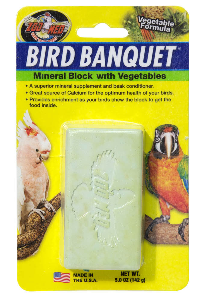 Zoo Med Bird Banquet Vegetable Formula Mineral Block Green 5oz LG