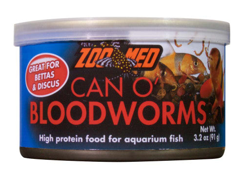 Zoo Med Can O’ Bloodworms Freeze - Dried Fish Food 3.2 oz - Reptile