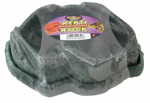 Zoo Med Combo Repti Rock Food and Water Dish Black LG - Reptile