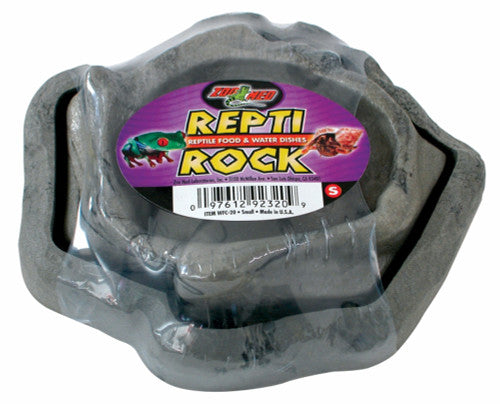 Zoo Med Combo Repti Rock Food and Water Dish Black SM - Reptile