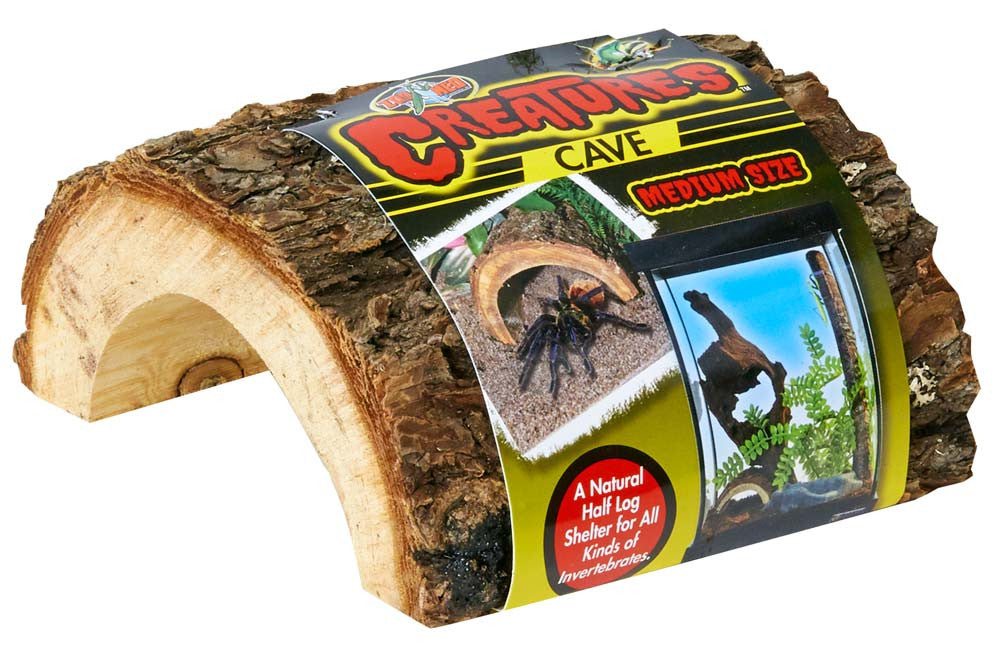Zoo Med Creatures Cave Half Log Brown MD