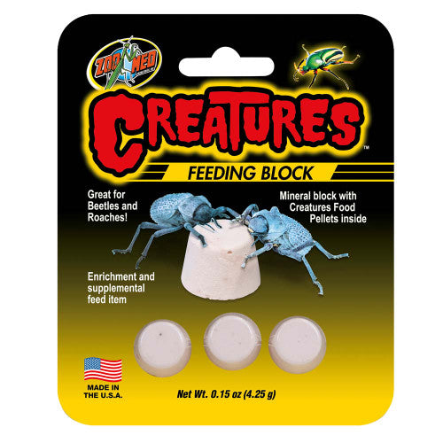 Zoo Med Creatures Feeding Block 0.15 oz 3 Pack - Reptile