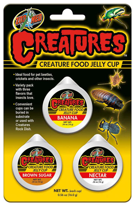 Zoo Med Creatures Food Jelly Cup 3 Pack 0.56 oz - Reptile