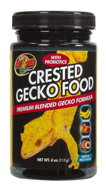 Zoo Med Crested Gecko Food Premium Blended Tropical Fruit Dry 4 oz - Reptile