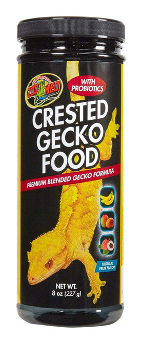 Zoo Med Crested Gecko Food Premium Blended Tropical Fruit Dry 8 oz - Reptile