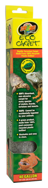 Zoo Med Eco Carpet Reptile Terrarium Grey 40 Gallon 15Inches X 36Inches