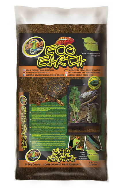 Zoo Med Eco Earth Coconut Fiber Substrate Brown 24 qt - Reptile