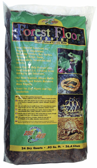 Zoo Med Forest Floor Natural Cypress Mulch Bedding Substrate Brown 24 qt - Reptile