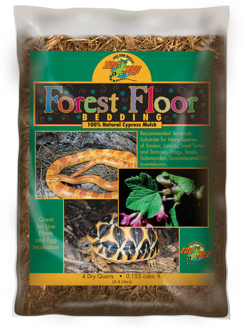 Zoo Med Forest Floor Natural Cypress Mulch Bedding Substrate Brown 4 qt - Reptile