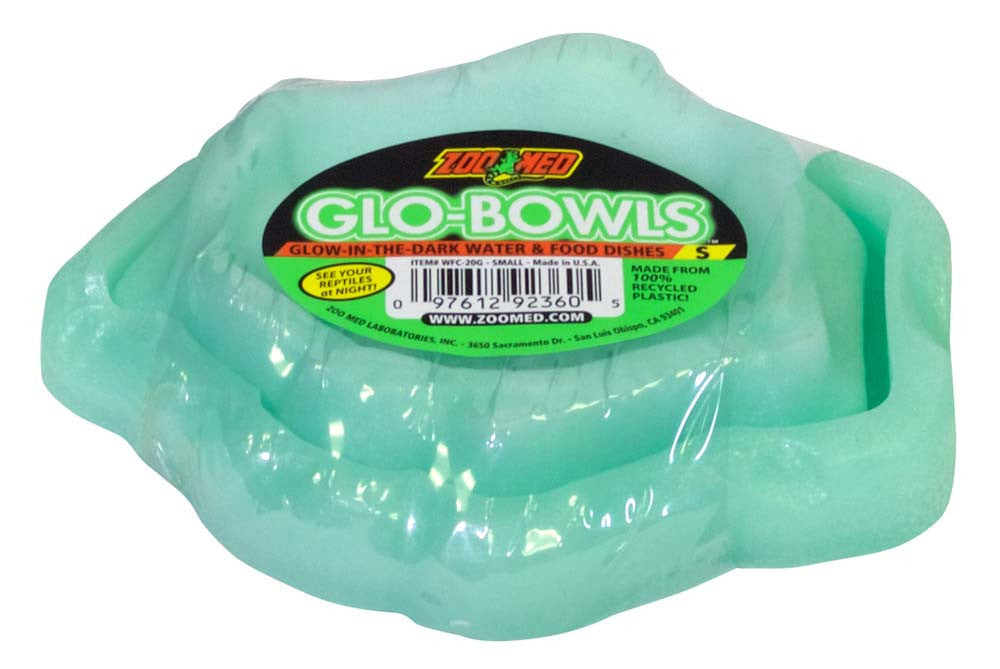 Zoo Med Glo-Bowl Glow in the Dark Combo Bowl Green SM