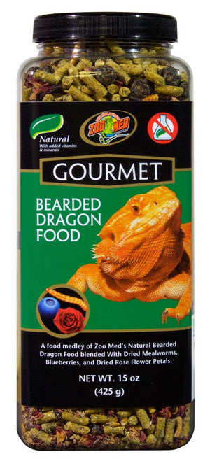 Zoo Med Gourmet Bearded Dragon Dry Food 15 oz - Reptile