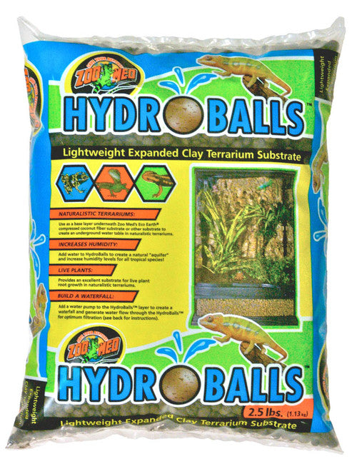 Zoo Med HydroBalls Expanded Clay Terrarium Substrate Brown 2.5 lb - Reptile