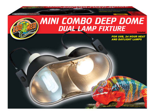 Zoo Med Mini Combo Deep Dome Lamp Fixture Black - Reptile