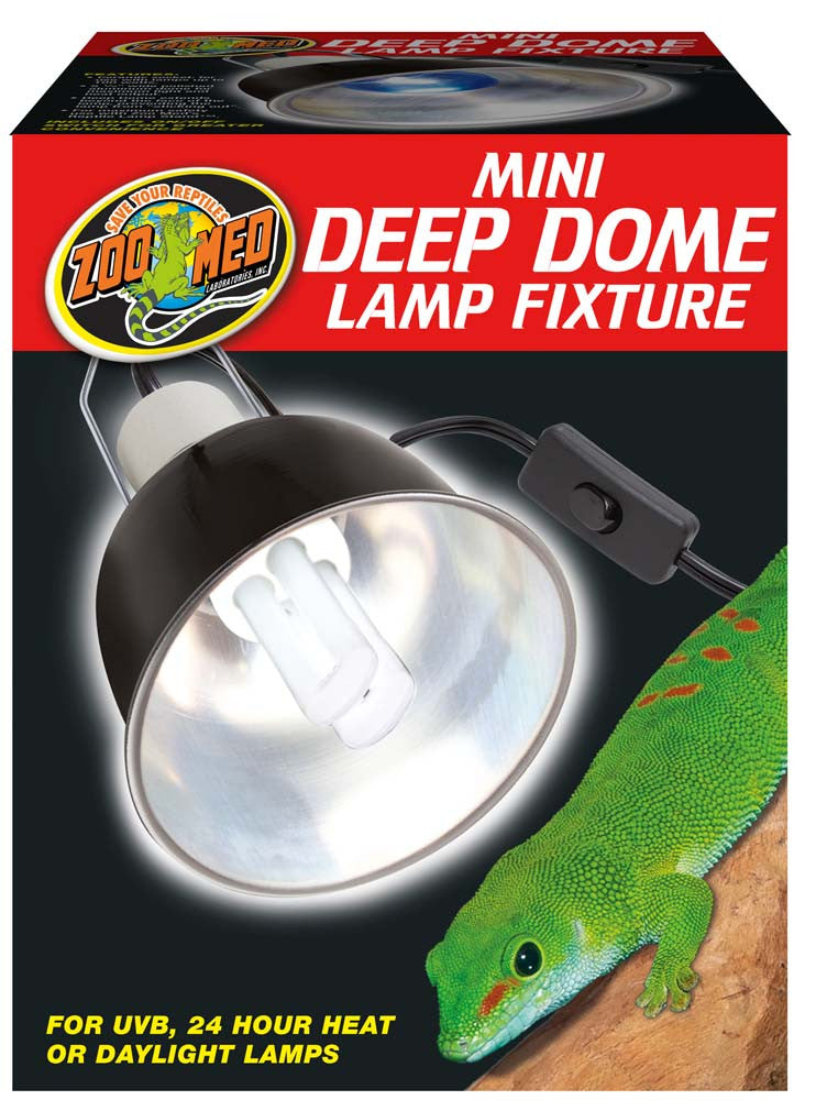 Zoo Med Mini Deep Dome Lamp Fixture Black 5.5 in Mini