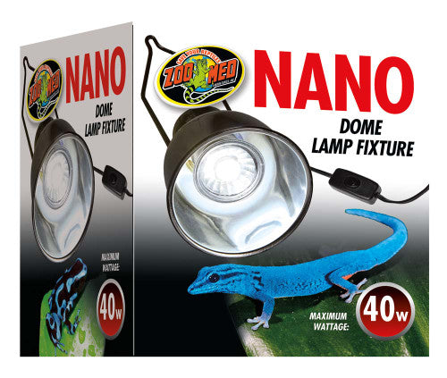 Zoo Med Nano Dome Lamp Fixture Black 4 in - Reptile