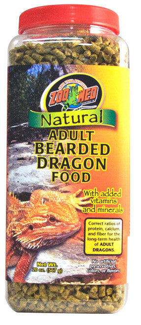 Zoo Med Natural Adult Bearded Dragon Dry Food 20 oz - Reptile