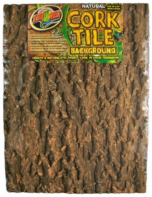 Zoo Med Natural Cork Tile Background Brown 18in X 24in XL - Reptile