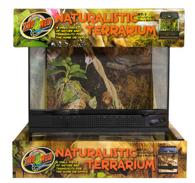 Zoo Med Naturalistic Terrarium Black Clear 12 in x - Reptile