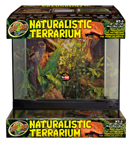 Zoo Med Naturalistic Terrarium Black Clear 18 in x - Reptile