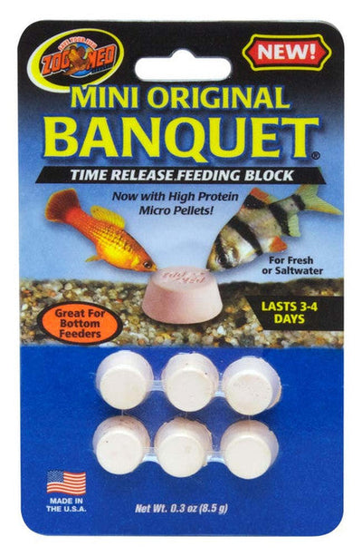 Zoo Med Original Banquet Fish Feeding Block 0.3 oz Mini - Aquarium