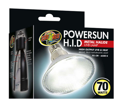 Zoo Med PowerSun H.I.D. Metal Halide UVB Lamp Silver - Reptile
