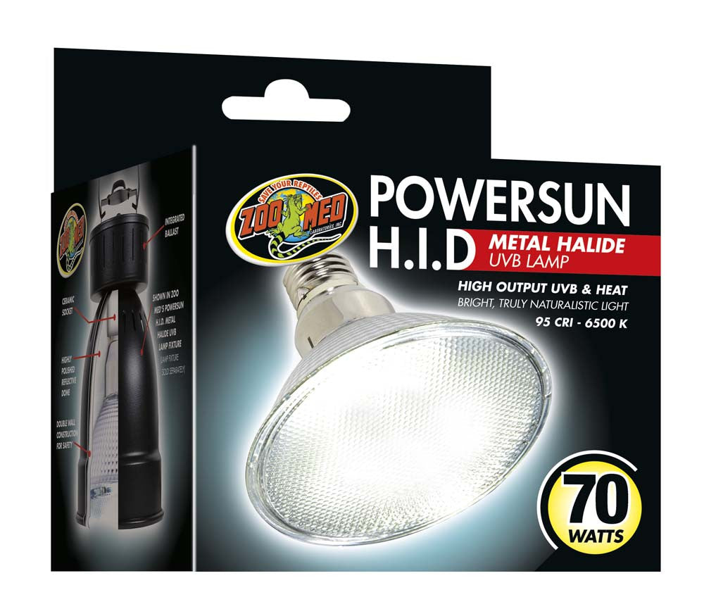 Zoo Med PowerSun H.I.D. Metal Halide UVB Lamp Silver