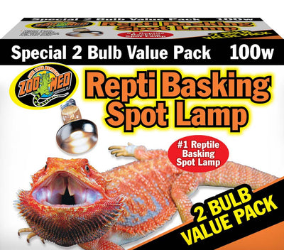 Zoo Med Repti Basking Spot Lamp 100 Watt 2 Pack