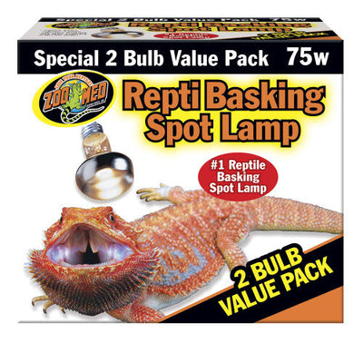 Zoo Med Repti Basking Spot Lamp 75 Watt 2 Pack - Reptile