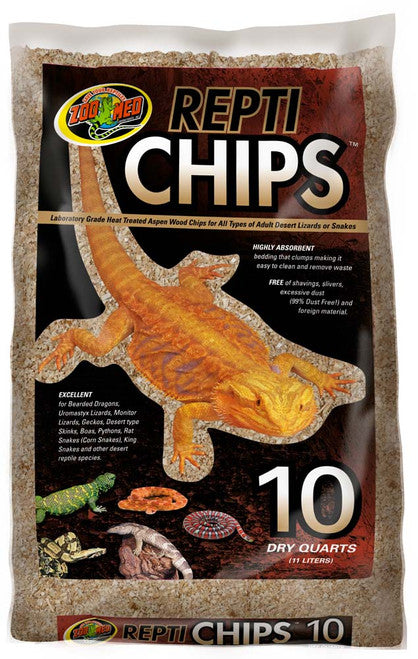 Zoo Med Repti Chips Substrate Brown 10 qt - Reptile