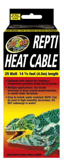 Zoo Med Repti Heat Cable 14.75 ft 25 Watts - Reptile