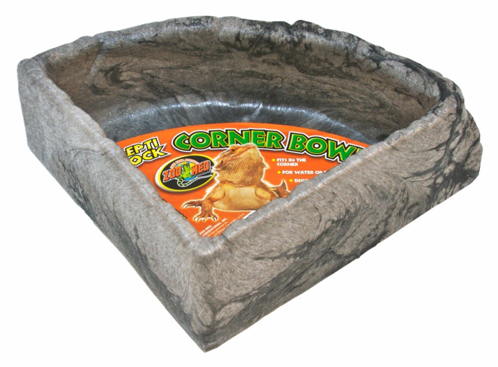 Zoo Med Repti Rock Corner Bowl Water Dish Assorted LG