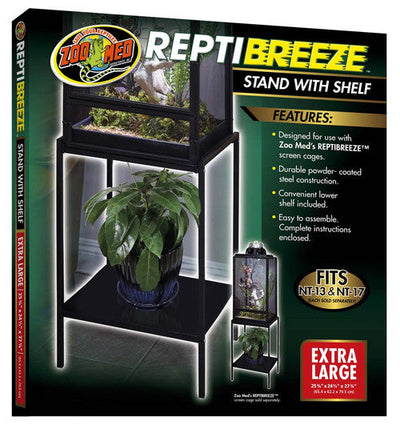 Zoo Med ReptiBreeze Stand w/Shelf Black XL - Reptile