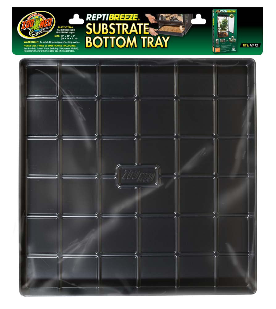 Zoo Med ReptiBreeze Substrate Bottom Tray Black 18 in x 18 in