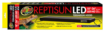 Zoo Med ReptiSun LED Terrarium Hood Black 18 in - 26 Reptile