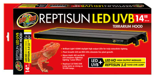 Zoo Med ReptiSun T5 LED UVB Terrarium Hood 14 in - Reptile