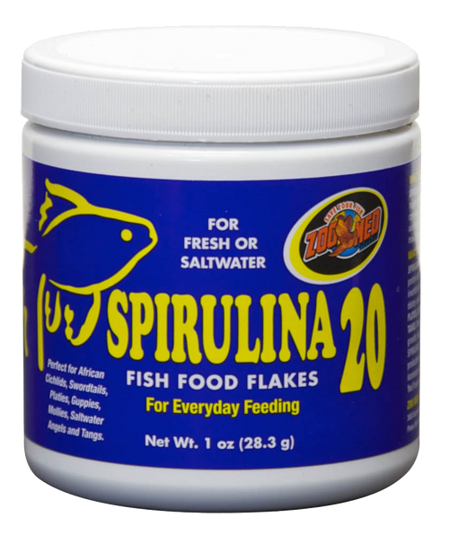 Zoo Med Spirulina 20 Flakes Fish Food 1 oz - Aquarium