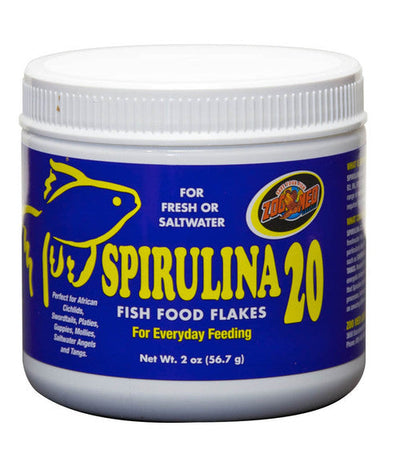 Zoo Med Spirulina 20 Flakes Fish Food 2 oz - Aquarium