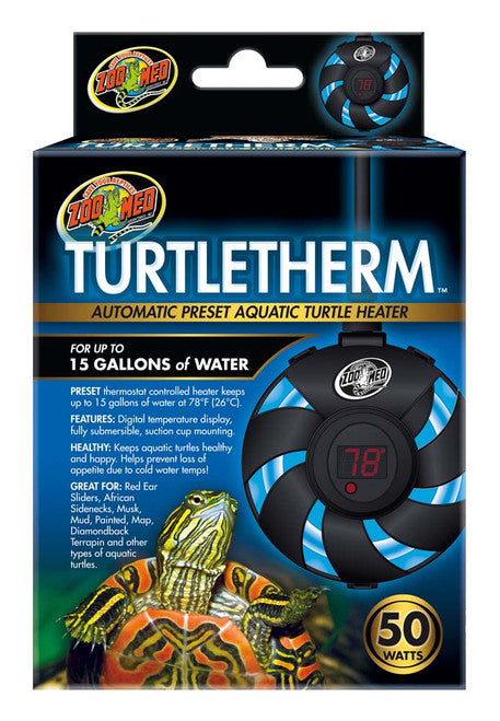 Zoo Med Turtletherm Automatic Preset Aquatic Turtle Heater 50 Watts - Reptile