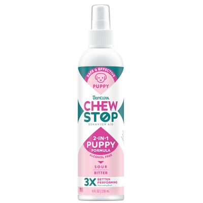 TropiClean Chew Stop Behavior Aid 2in1 Puppy Spray 8 oz 645095007727