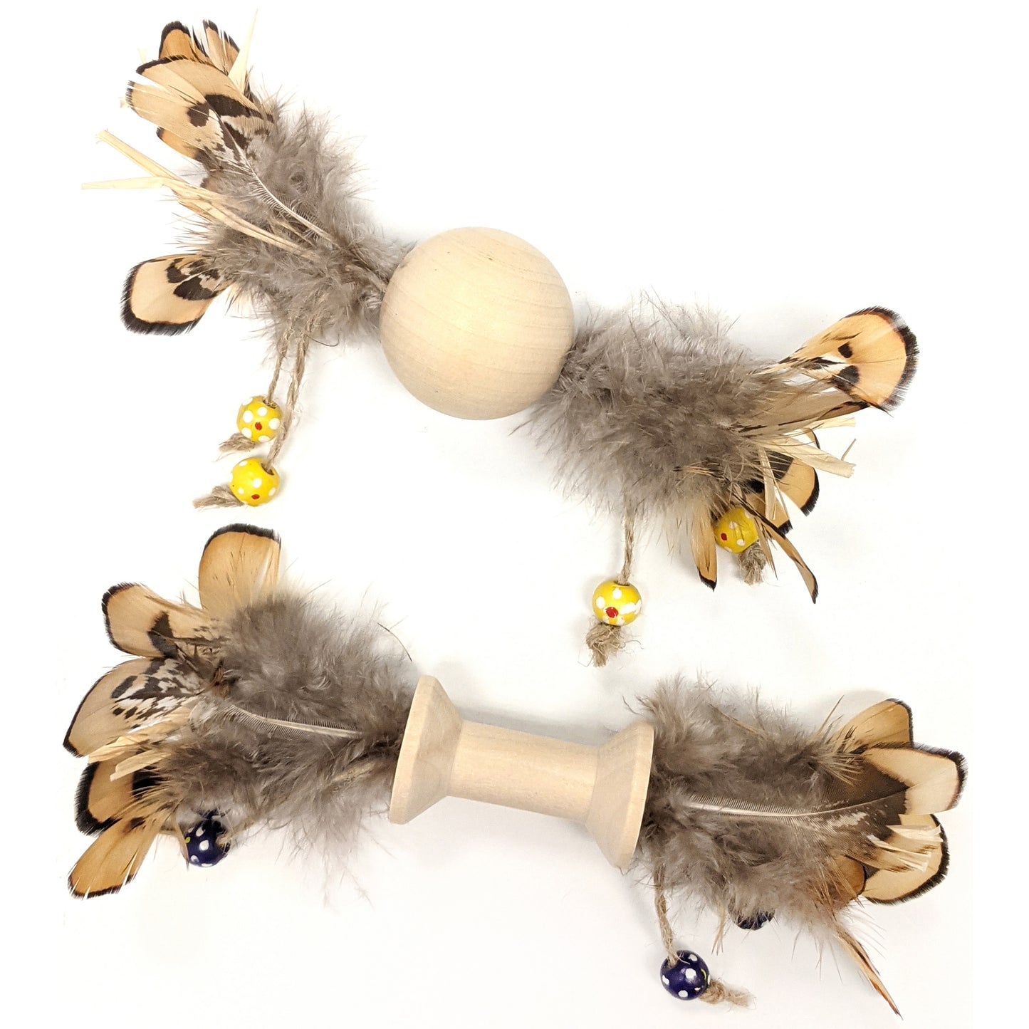 Spot Love The Earth Wood & Feather Cat Toy Assorted Color 077234521700