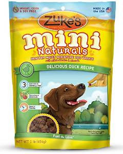 Zukes Duck Mini Naturals Dog Treats - 16 - oz - {L + 1x}