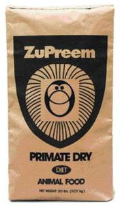 Zupreem Dry Primate Diet 20 lb. Bag {L-b }230050 762177698502