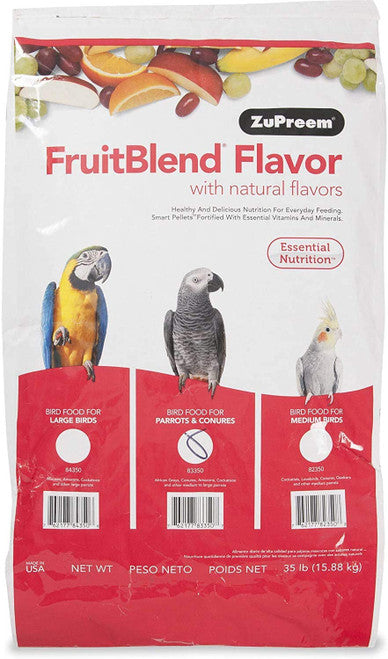 ZuPreem FruitBlend Bird Food Parrots & Conures 35 lb