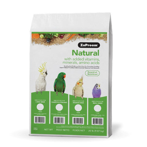 ZuPreem Natural Bird Food Parrots & Conures 20 lb