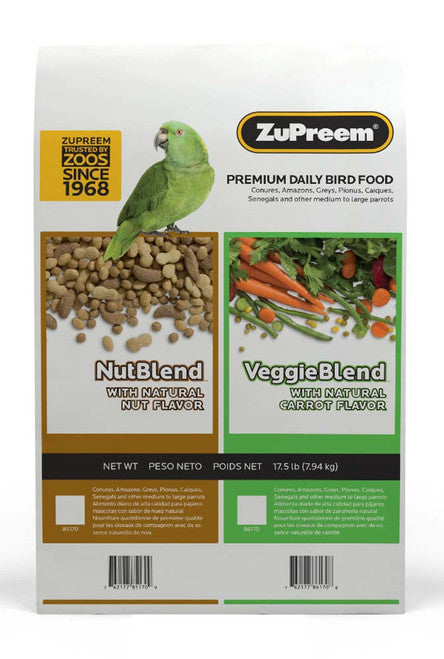 ZuPreem NutBlend Bird Food Parrots & Conures 17.5 lb