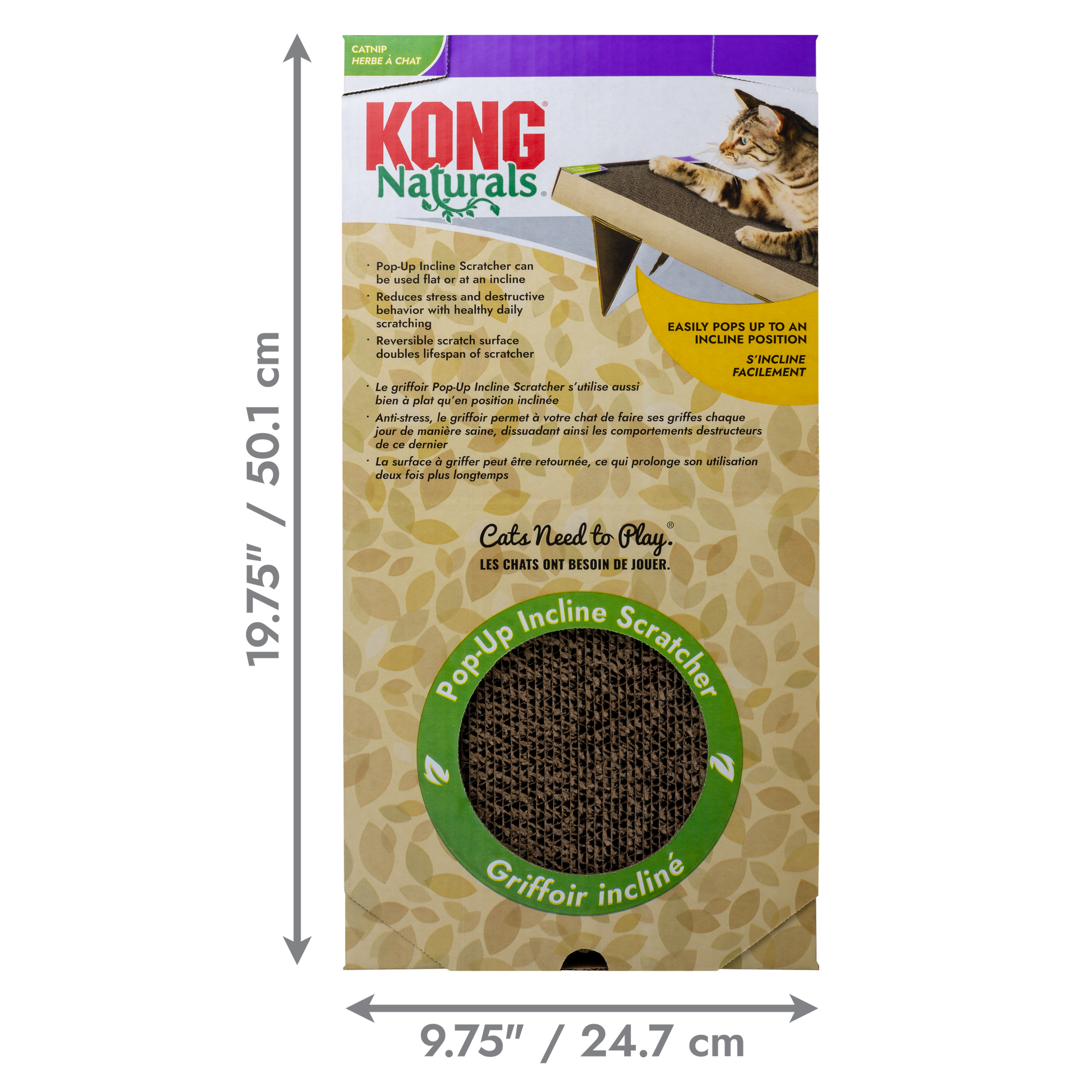 KONG Naturals Pop-Up Incline Cat Scratcher 035585530147