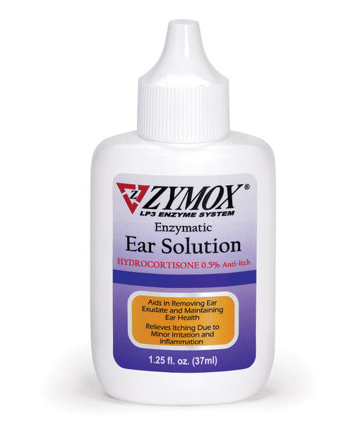 Zymox Ear Solution with.5% hydrocortisone 1.25oz bottle 1.25 fl. oz - Dog